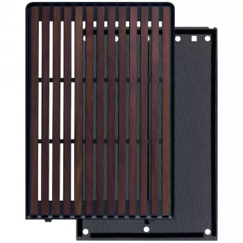 Kompaktinis korpusas Lian Li A3-mATX Wood Edition – riešutmedžio priekinis skydelis, juodas