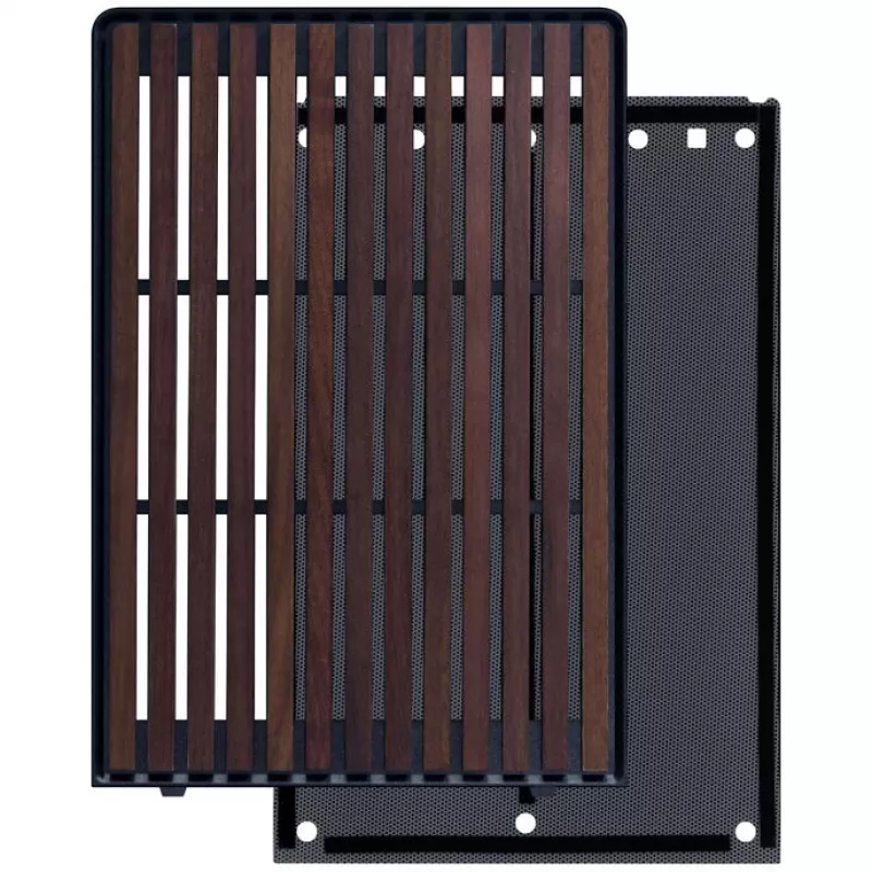 Kompaktinis korpusas Lian Li A3-mATX Wood Edition – riešutmedžio priekinis skydelis, juodas
