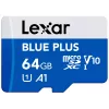 „Lexar BLUE PLUS 64 GB MicroSDXC“ atminties kortelė UHS‑I 100 MB/s U1 V10 (mėlyna)