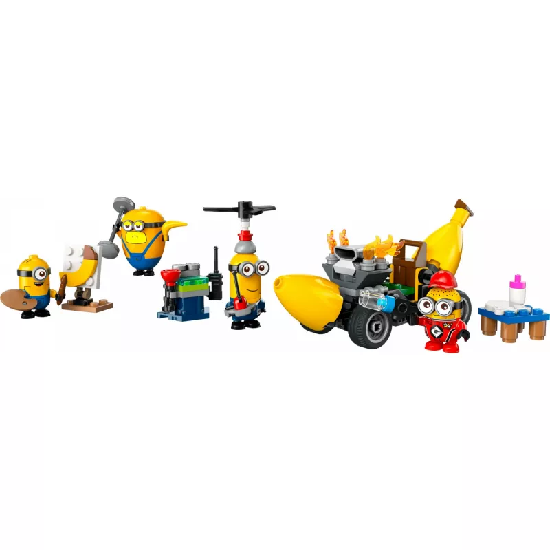 LEGO Despicable Me Minionai ir Bananinis Automobilis – Filmų Rinkinys Vaikams nuo 6 Metų, Maža Transporto Priemonė, Dovana Kūrybingiems Gerbėjams