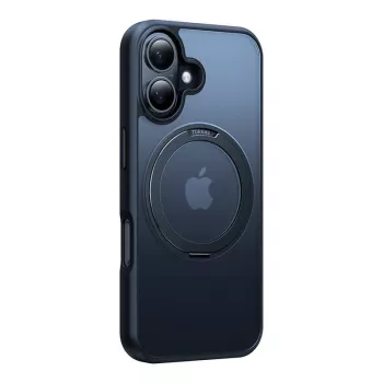 Apsauginis dėklas Torras Ostand Pro iPhone 16 – Juodas, plonas smūgiams atsparus dizainas