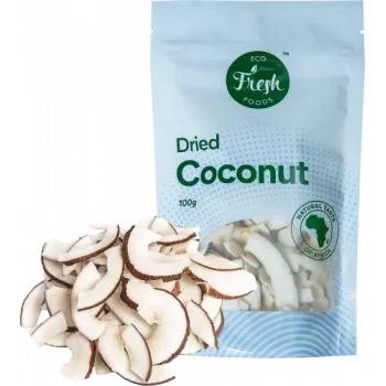 Džiovintas kokosas Eco fresh foods 100 g – smulkiai tarkuotas kokosas