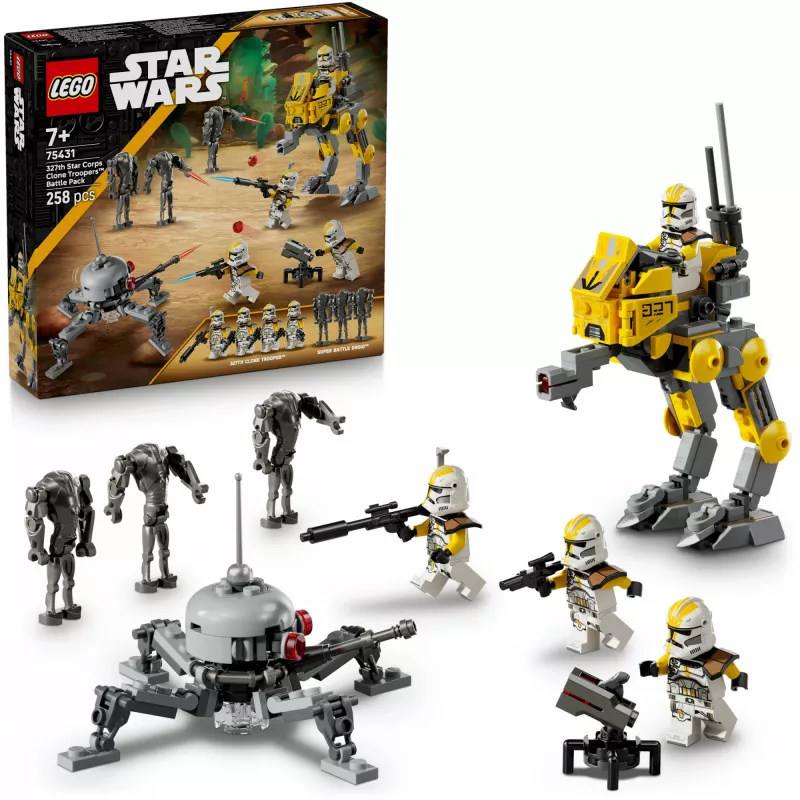 LEGO Star Wars 327th Star Corps Clone Troopers Battle 75431 – 258 dalių, 7 minifigūrėlių, nuo 7 metų