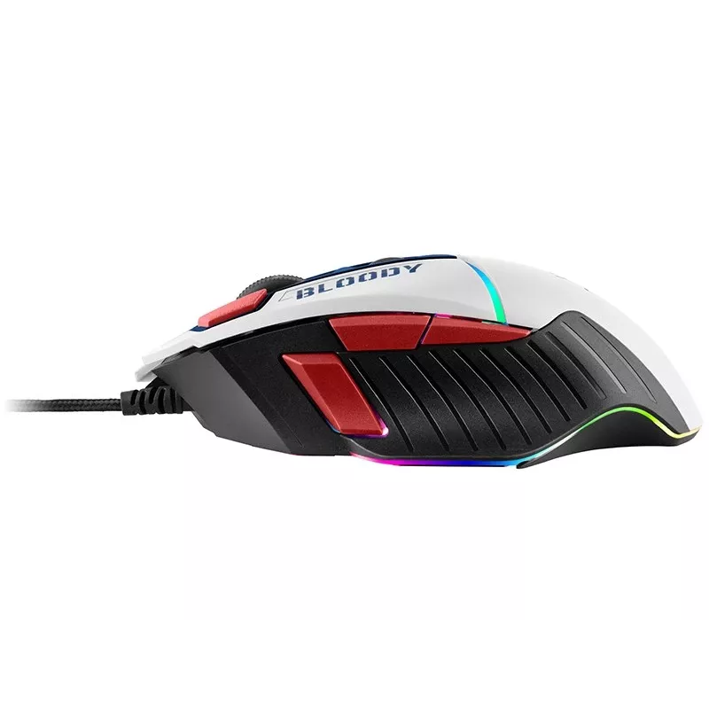 Žaidimų pelė A4Tech Bloody W95Max USB – dešinei rankai, balta, 12000 DPI, 1 ms, 250 ips, 125/2000 Hz