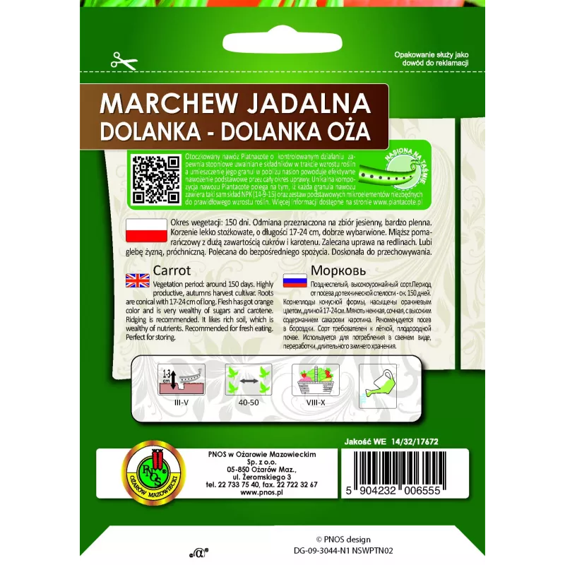 Apte Marchew Dolanka 6 m juosta su Platnacote trąša – vėlyvoji veislė