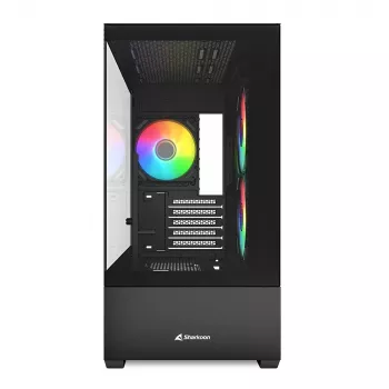 Sharkoon MK6 RGB Micro-ATX kompiuterio korpusas, juodas, grūdintas stiklas