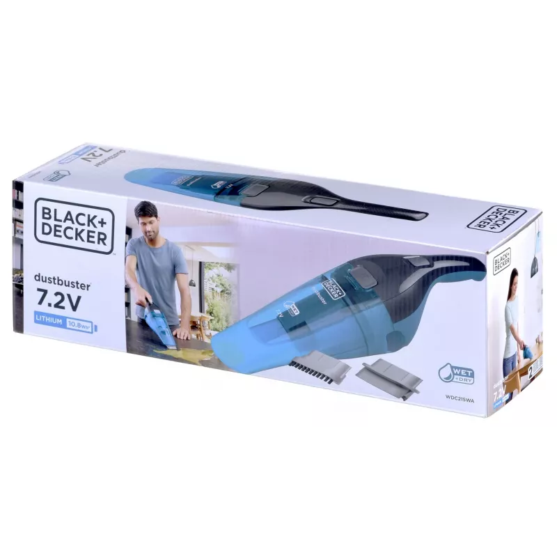 Nešiojamas dulkių siurblys Black & Decker WDC215WA – sausas valymas, 0,385 L, 7,2 V Li-Ion, 14 AW siurbimas, 10 min veikimo