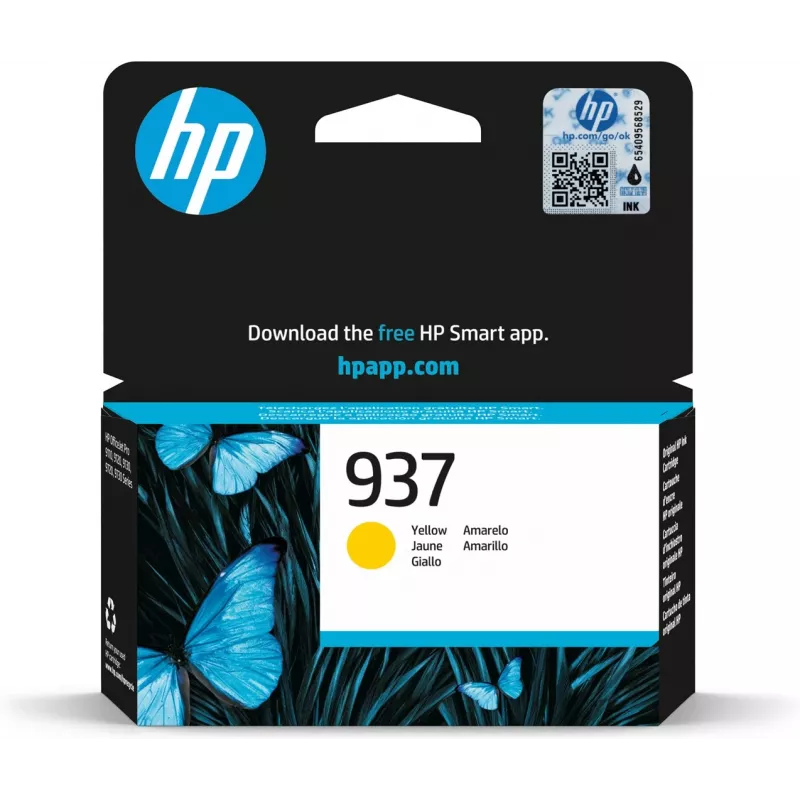 Originali HP 937 geltona kasetė, geltona, 1 vnt., 800 puslapių
