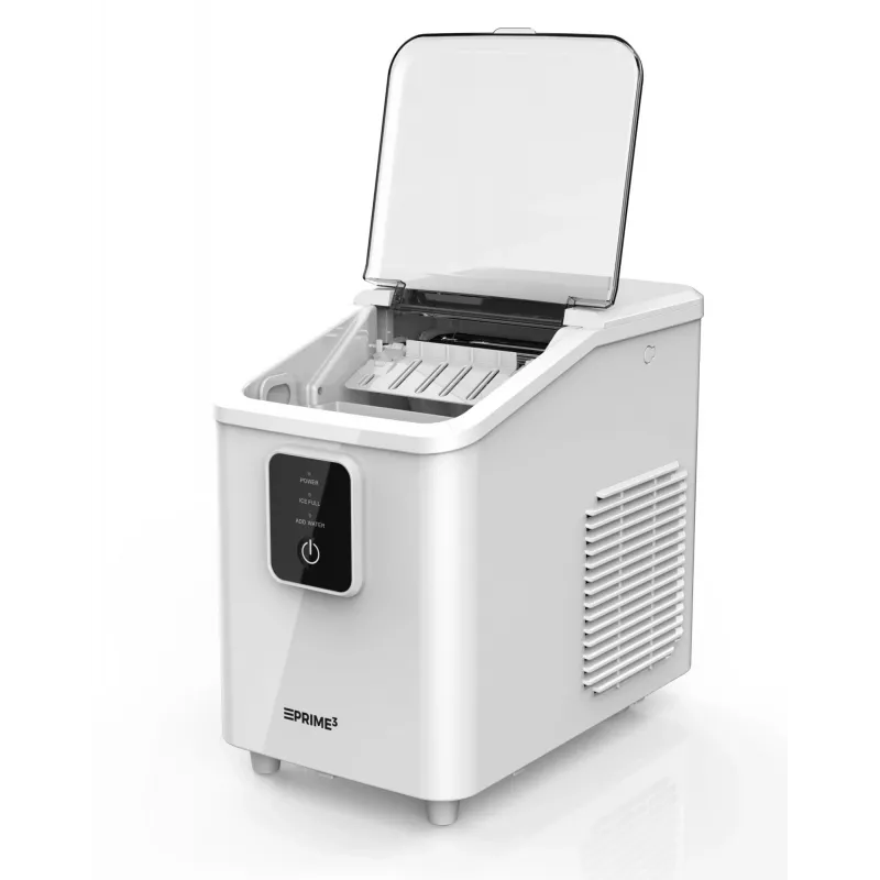 Nešiojamas ledo gaminimo aparatas PRIME3 SIM31 sidabrinis – 1,7 L bakas, 12 kg per parą, 120 W, R600A