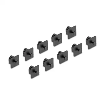 DeLOCK RJ10 Jack Grip dulkių dangtelis, 10 vnt., juodos spalvos
