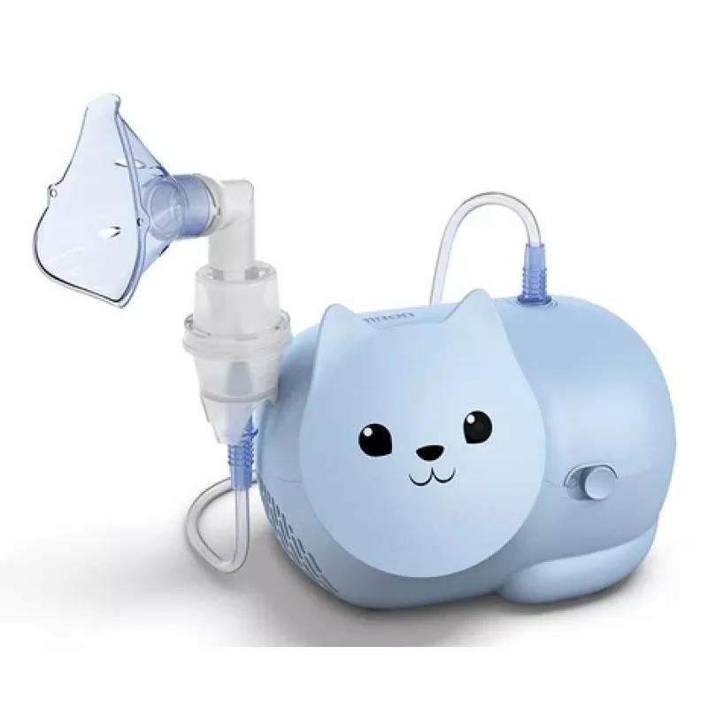 Omron Nami Cat NE-C303K-KDE purkštuvas (nebulizatorius) – kompresorinis inhaliatorius vaikams ir suaugusiems, 0,35 ml/min, mėlynas