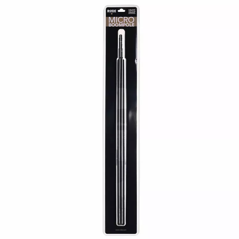 RØDE Micro Boompole – lengvas ir nešiojamas teleskopinis mikrofoninis strypas, ilgis 844 mm, svoris 396 g, kompaktiškas sulankstytas aukštis 33 mm
