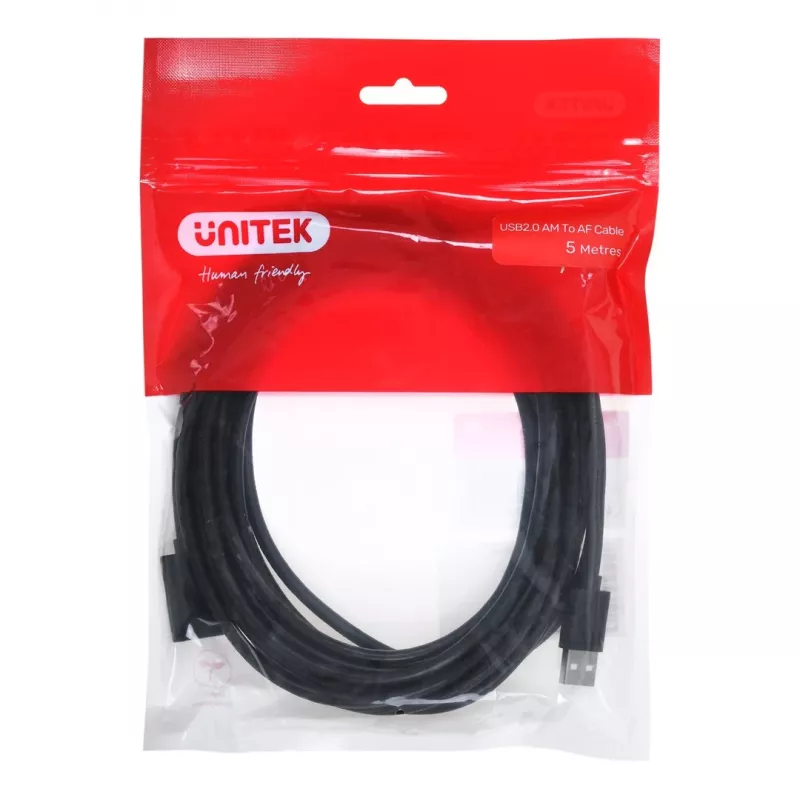 UNITEK Y-C418GBK USB ilginimo laidas 5 m USB A → USB A USB 2.0, juodas