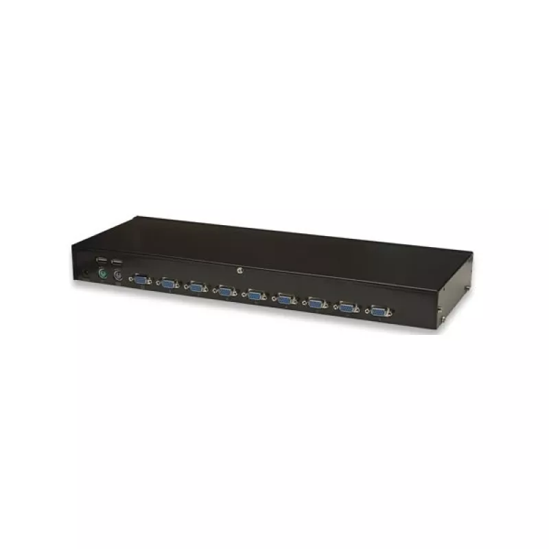 Intellinet 8 prievadų stovo KVM jungiklis, kombinuotas USB + PS/2, ekrano meniu, kabeliai komplekte (Euro 2 kištukas)