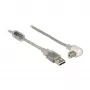 USB kabelis DeLOCK 84811 USB 2.0 0,5 m USB A USB B permatomas sidabrinis