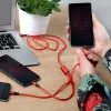 UNITEK C4049RD USB laidas 1,2 m USB A / USB C / Micro-USB B / Lightning raudonas