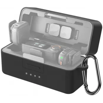 PULUZ Silikoninis apsauginis dėklas su įkrovimu DJI Mic 3 (Juoda)