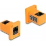 DeLOCK D tipo modulis RJ45 lizdas į lizdą 90° kampu oranžinis