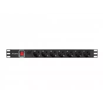 Maitinimo paskirstymo blokas Lanberg PDU-07F-0200-BK, 1U, 7 lizdų, 16 A, 2 m