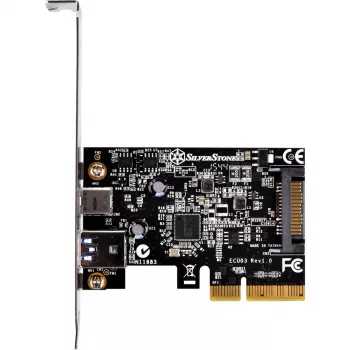 SilverStone ECU03 – USB adapter – PCIe 2.0 x2 Low Profile – USB-C 3.1 x 1 + USB-C x 1 (SST-ECU03)