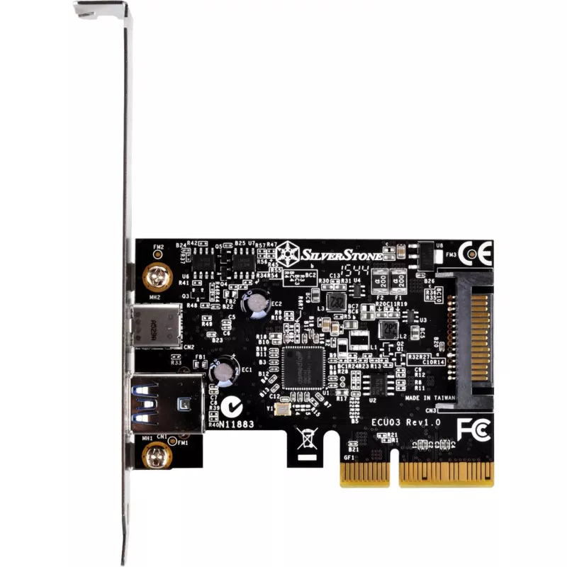 SilverStone ECU03 – USB adapter – PCIe 2.0 x2 Low Profile – USB-C 3.1 x 1 + USB-C x 1 (SST-ECU03)