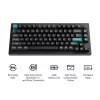 Mechaninė klaviatūra Keychron Q1 Ultra 8K — 75% išdėstymas, USB + RF belaidis + Bluetooth, RGB, juoda