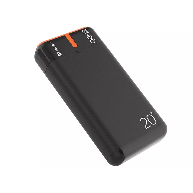 Nešiojamas įkroviklis TRACER EnerGen 20000 mAh, Power Delivery 20W, USB-C įėjimas, 2×USB-A išėjimai, 3 įrenginių palaikymas, oranžinė