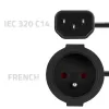 Maitinimo adapteris QOLTEC IEC 320 C14 į prancūzišką kištuką, 0,15 m laidas