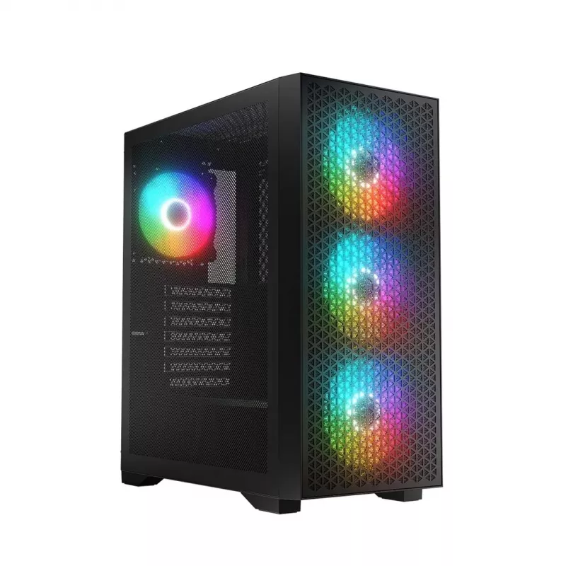 Logic DART PRO ARGB MIDI USB-C PC Case Black – korpusas su tinkleliu ir ventiliatoriais