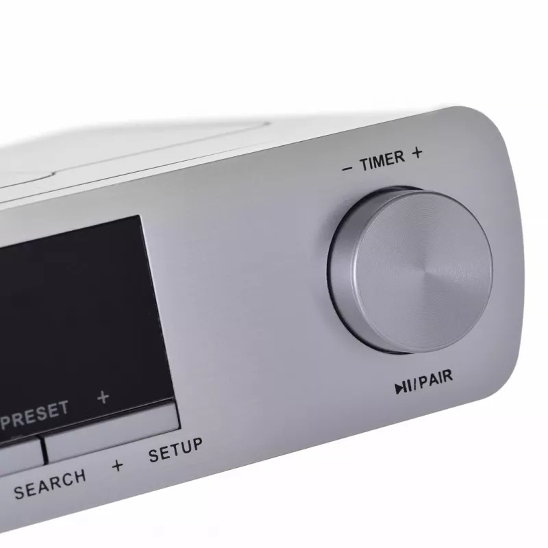 Virtuvinis radijas BLAUPUNKT KR14BT su Bluetooth, FM, LED ekranu, 2x0,8W, maitinimas/tinklas/baterijos, pilka