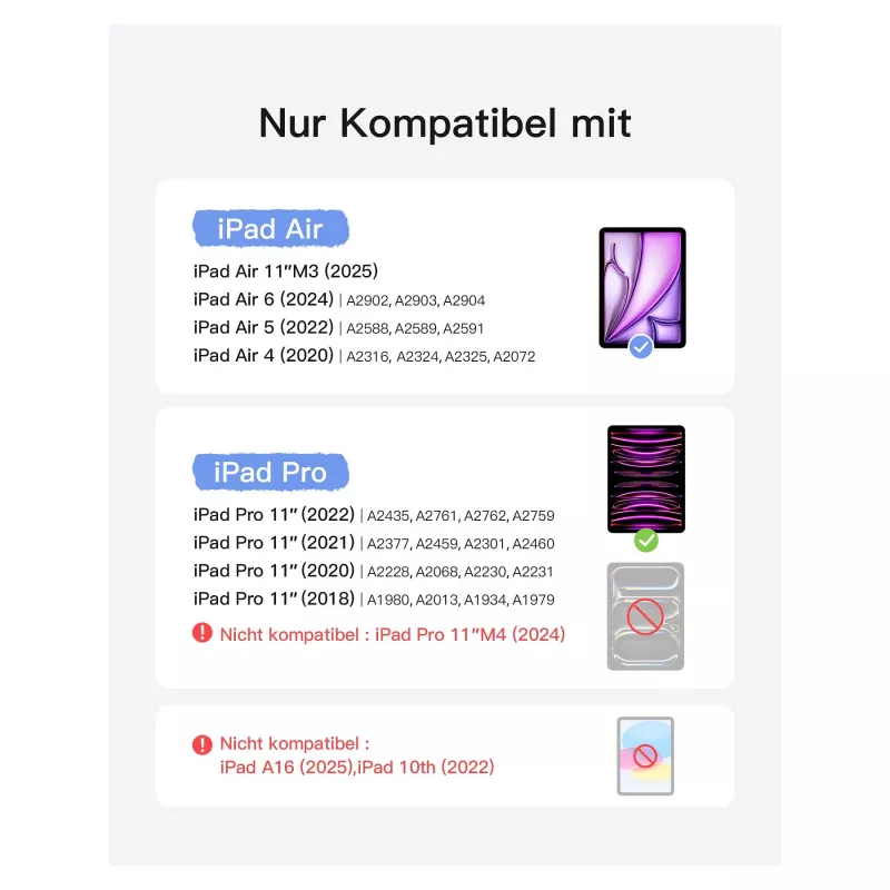 inateck klaviatūra iPad 11 iPad Air 4/5Gen.Com. QWERTZ violetinė