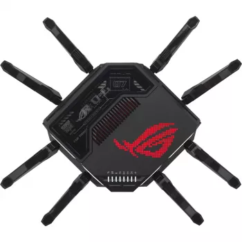ASUS ROG Rapture GT-BE98 belaidis maršrutizatorius 10 Gigabit Ethernet keturių juostų (2,4 GHz / 5 GHz-1 / 5 GHz-2 / 6 GHz) Juoda