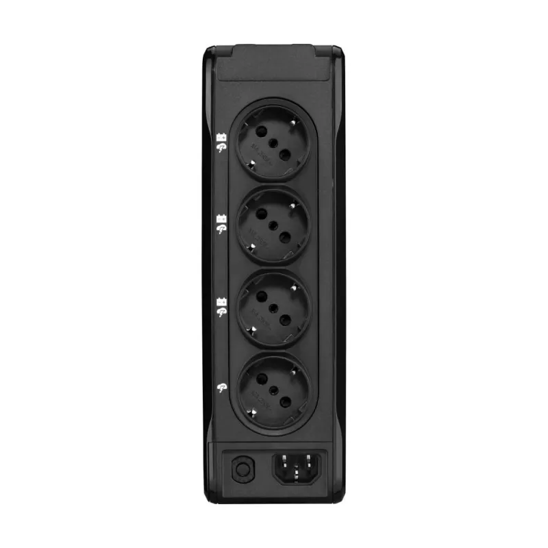 Nepertraukiamo maitinimo šaltinis Eaton 3P Ellipse 0,7 kVA (420 W), budėjimo režimas, 4 AC lizdai, 7 Ah baterija, bokštelis, juoda