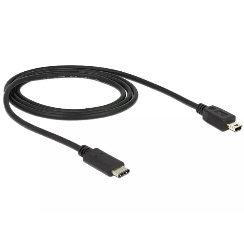 USB laidas DeLOCK 83603 USB 2.0 1m USB C Mini-USB B Juodas