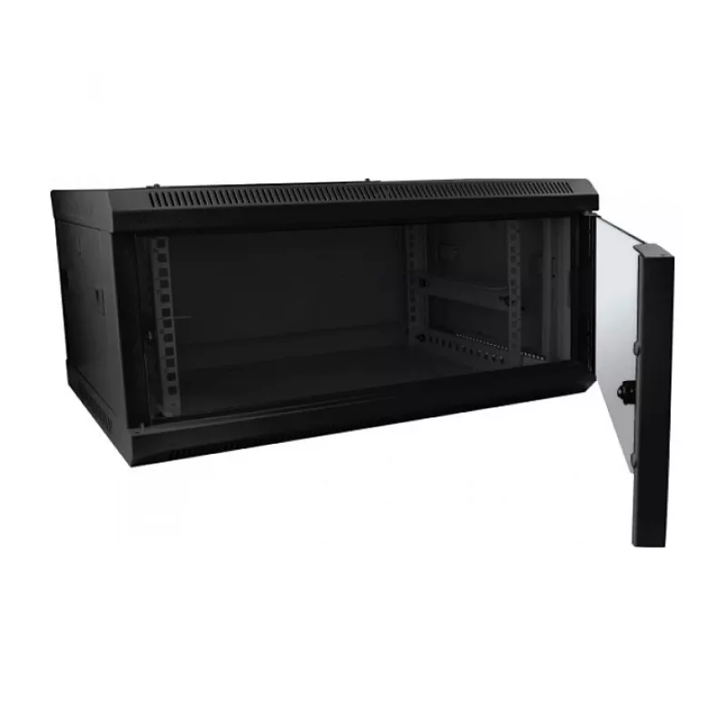 Sieninis stovo spintos korpusas ALLNET ALL-SMC6609SCHWARZ 9U, 600×600×503 mm, 50 kg, raktinis užraktas, juoda
