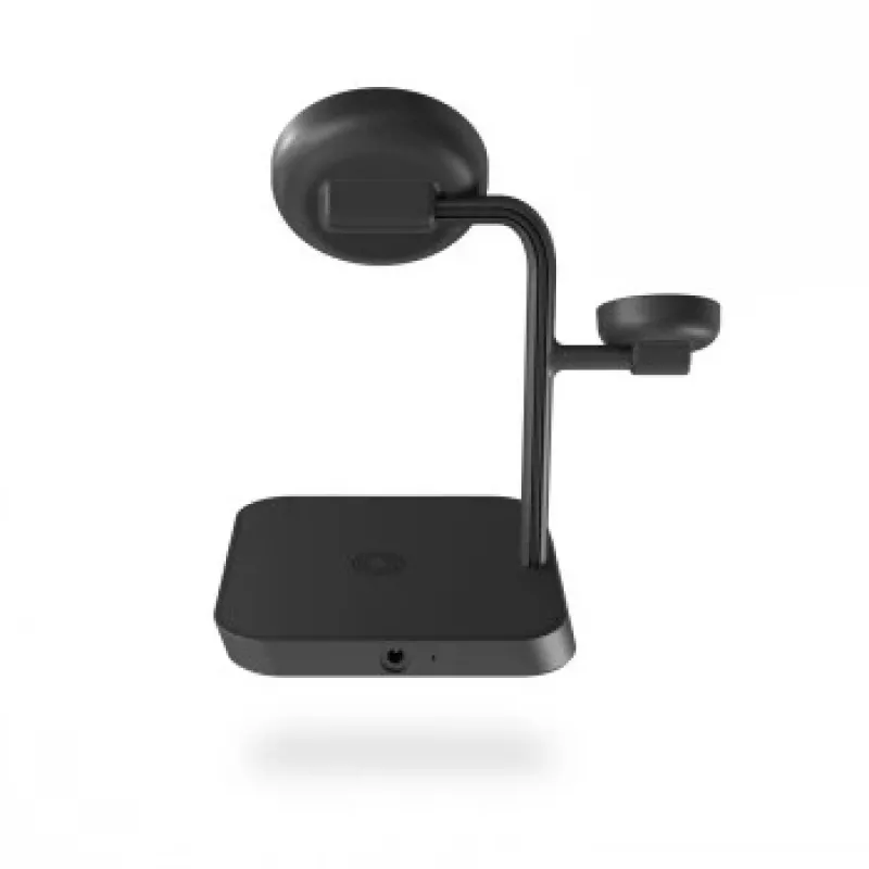 ZENS ZEAPDC01/00 belaidė įkrovimo stotelė 4 viename su MagSafe ir laikrodžio įkrovikliu, 15W+5W+5W+18W USB-C, juoda