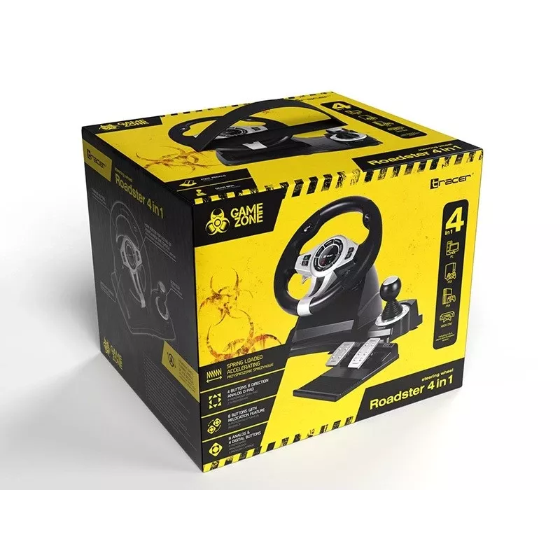 Tracer TRAJOY46524 Žaidimų vairas su pedalais juodas, skirtas PlayStation 4, PlayStation 3
