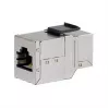 Shielded Cat6 Keystone Inline Coupler 8 vnt. rinkinys, EQUIP — Plokščia konstrukcija, RJ-45, 17×35.5×24.4 mm, sidabrinė