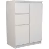 Komoda Top e shop 2D2S BIEL – 2 stalčiai, balta, 700×400×970 mm, medžio drožlių plokštė