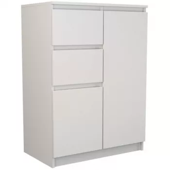 Komoda Top e shop 2D2S BIEL – 2 stalčiai, balta, 700×400×970 mm, medžio drožlių plokštė