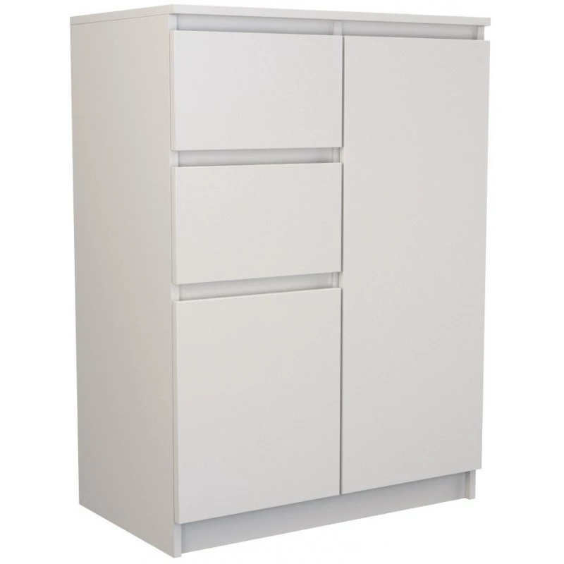 Komoda Top e shop 2D2S BIEL – 2 stalčiai, balta, 700×400×970 mm, medžio drožlių plokštė
