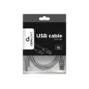USB 2.0 A tipo kištukas į B tipo kištuką 1,8 m pilkas laidas