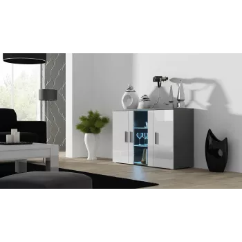 Cama Komoda 120 cm SOHO S7 pilkas/baltas blizgus