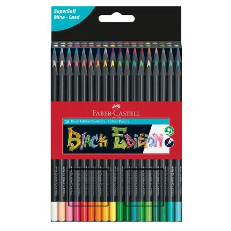 Spalvotų pieštukų rinkinys Faber-Castell 116436 – 36 vnt., įvairiaspalviai, kartoninė dėžutė