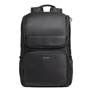 Kuprinė Vention KROB0 19 L kompaktiška kuprinė iš PU, tinkanti iki 15,6 colio nešiojamam kompiuteriui, 450×280×150 mm, juoda