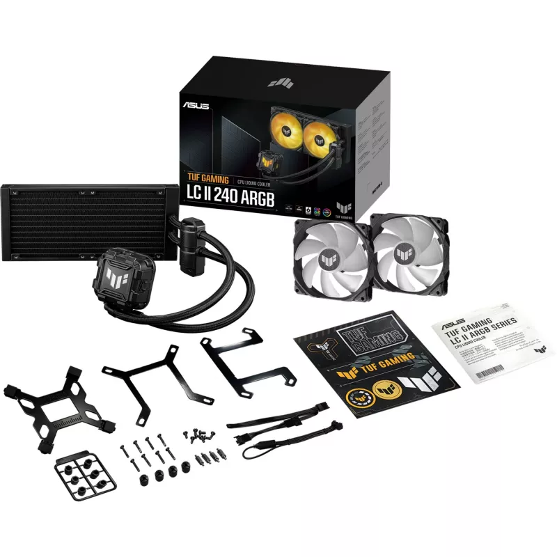 ASUS TUF GAMING LC II 240 ARGB procesoriaus skysčio aušinimo komplektas 12 cm juodas