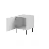 Nakties staliukų komplektas Cama Meble HOLE – 2 vnt, 44×40.5×53.5 cm, baltas matinis, MDF/medžio drožlių plokštė, 16 mm rėmas