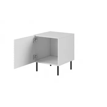 Nakties staliukų komplektas Cama Meble HOLE – 2 vnt, 44×40.5×53.5 cm, baltas matinis, MDF/medžio drožlių plokštė, 16 mm rėmas