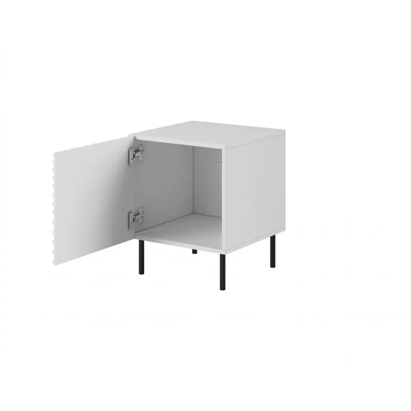 Nakties staliukų komplektas Cama Meble HOLE – 2 vnt, 44×40.5×53.5 cm, baltas matinis, MDF/medžio drožlių plokštė, 16 mm rėmas