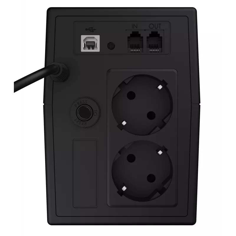 Nepertraukiamo maitinimo šaltinis Green Cell UPS02 0,8 kVA (480 W) Line-Interactive, LCD, 2x F tipo lizdai, USB-B, RJ-45, RJ-11